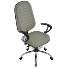 Imagem de Cadeira Presidente Com Base Cromada Linha Blenda Cinza - Design Office