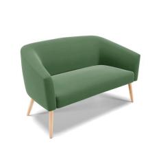 Imagem de Namoradeira 02 Lugares Stella Suede Verde Pés Palito Natural - D'Rossi