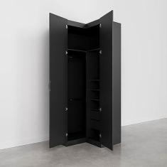 Imagem de Guarda Roupa de Canto Reto Modular 3 Prateleiras 2 Gavetas Hera Cabecasa Madeiramadeira Preto