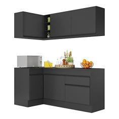 Imagem de Armário de Cozinha Compacta de Canto com Rodapé Veneza Multimóveis Mp2092.895 Preto