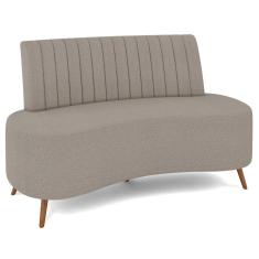 Imagem de Sofá 2 Lugares para Sala Living 135cm Pés Palito Tamar K04 Bouclê Bege Escuro - Mpozenato