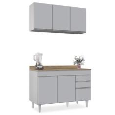 Imagem de Armário De Cozinha Aéreo Virgínia E Balcão Com Tampo 120cm Michigan Ci