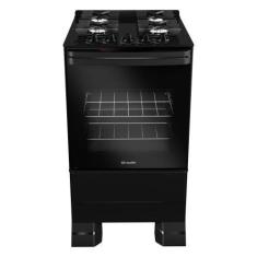 Imagem de Fogão Mueller 4 bocas Preto com Mesa de Vidro e grades de ferro fundid