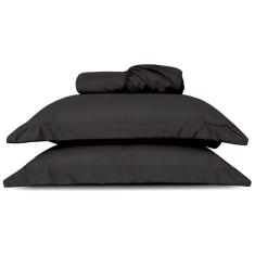 Imagem de Jogo De Lençol King Slim Percal 200 Fios 3 Peças - Preto