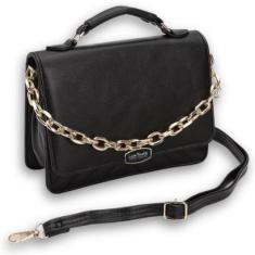 Imagem de Bolsa Feminina Transversal Média Bordada com Alça de mão Alça de Corrente-Feminino