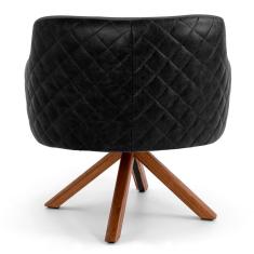 Imagem de Kit 02 Poltronas Decorativas Jade Base Giromad C-416 Corano Tressê Linho  Escuro - Domi