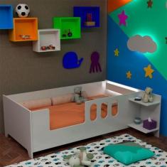 Imagem de Cama Infantil Montessoriana Livia com Led Usb Prateleiras Divaloto Aco
