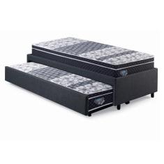 Imagem de Bicama Box Solteiro Linho Cinza Com 2 Colchões Gransleep Verticoil Eco