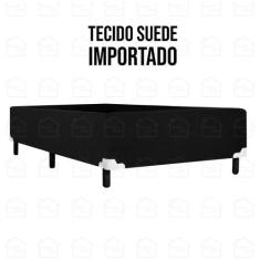 Imagem de Base Box Casal Suede Preto 138 X 188 X 40 - Bueno Sono Cama & Colchão
