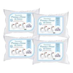 Imagem de Kit com 4 Travesseiros Daune Plumas com Penas - 14cm