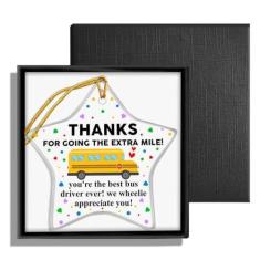 Imagem de Presente de enfeite de motorista de ônibus escolar, presentes de agradecimento ao motorista de ônibus, enfeites de Natal de volta às aulas para presentes de aposentadoria de motorista de ônibus,