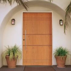 Imagem de Porta Pivotante Belíssima Imbuia 7 Padrão Batente 14 Puxador Tubo 60cm 120 X 210 Esquerdo Natural