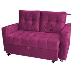 Imagem de Sofá Cama Casal Reclinável Drika - Veludo Turkey Vinho - Matrix