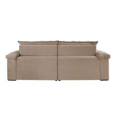 Imagem de Sofá 3 Lugares Retrátil e Reclinável Astor Veludo Bege 242 cm