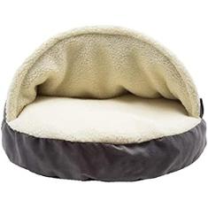 Imagem de Cama para cães de estimação totalmente removível e lavável caverna fosca cama para gatos quente e respirável canil à prova d'água para gatos e cães pequenos e médios marrom cinza escuro, cin