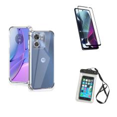 Imagem de Kit Capa a Prova D`água Motorola Moto G54 + Capa + Película De Vidro 3D