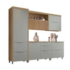 Imagem de Cozinha Completa 100% Mdf 5 Peças Nesher Marquesa Marrom Verde