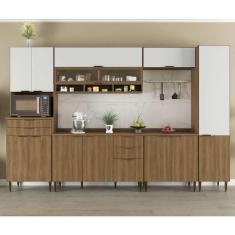 Imagem de cozinha completa paris 13 pt 5 gv nogal e branca