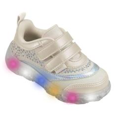 Imagem de Tênis de Led Infantil Pampili Liz Luz 682.055 Glitter e Strass-Feminino