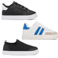 Imagem de Combo Infantil Casual Moderno Menino 3 Pares My Funfy Kids 500A, Preto