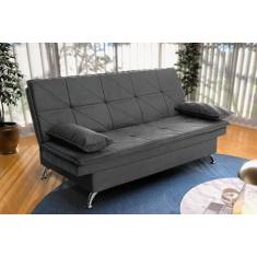 Imagem de Sofá Cama Pérsia 3 Lugares Suede Velut Cinza - King House