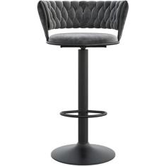 Imagem de Banquetas de bar para café da manhã de cozinha Banquetas de bar com altura de balcão com assento de veludo traseiro Cadeiras de balcão acolchoadas Cadeiras de bar Banquetas altas com apoio p