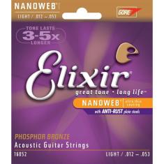 Imagem de Encordoamento Violão Elixir 012-053 Light Phosphor Bronze Nanoweb 16052