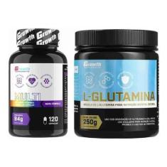 Imagem de Multivitaminico 120 Caps + Glutamina Pura 250G Growth - Growth Supplem