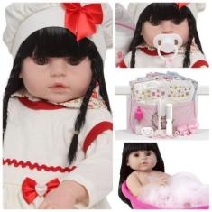 Imagem de Boneca Bebê Reborn Princesa 46cm Enxoval Completo Fofinha - Cegonha Re