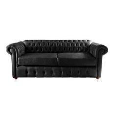 Imagem de Sofá Chesterfield Luiz Xv 2,00M C. Ecológico Preto Sala De Estar/Recep