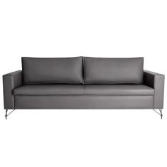 Imagem de Sofá Decorativo 2 Lugares 230 Cm Denmark Veludo Cinza Com Pés Preto G6