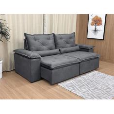 Imagem de Sofá Retrátil Reclinável 1,80 M Cinza 202 Athenas - Master