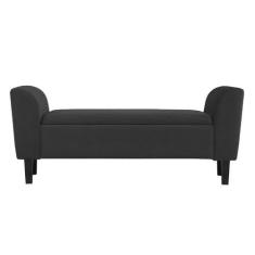 Imagem de Recamier Bau Malibu 1,60m Suede Preto - Inova Decor - Inova Decorações
