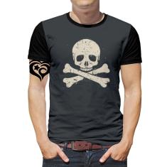 Imagem de Camiseta Caveira PLUS SIZE Rock Moto Masculina Blusa a