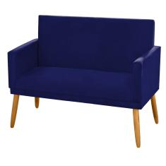 Imagem de Poltrona Namoradeira Nina 2 Lugares Suede  Marinho