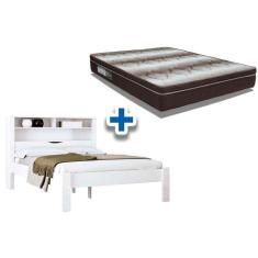 Imagem de Colchão Casal Ortopédico Ortobom + Cama Invicta Branco