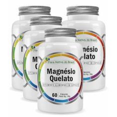 Imagem de 4x Magnésio Quelato (Bisglicinato de Magnésio) 60 capsulas de 500mg Flora Nativa do Brasil