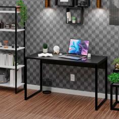 Imagem de Mesa Para Escritório Escrivaninha Diretor Estilo Industrial 135cm Preto
