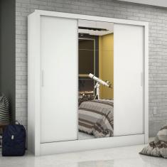 Imagem de Guarda Roupa Casal com Espelho 3 Portas de Correr 3 Gavetas Dubai Plus Carioca Móveis