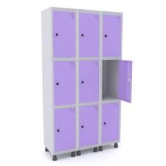 Imagem de Armário Locker Guarda-Volume 9 Portas Aço Grp 503/9 Pandin - Pandin Mó