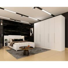 Imagem de Guarda Roupa Casal 6 Portas 6 Gavetas Veneza - Tcil Móveis - Neve