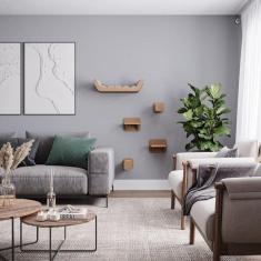 Imagem de Cama de Parede Para Gatos Estofada Raj Marrom