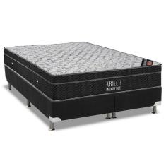 Imagem de Cama Box King: Colchão Molas Bonnel Ortobom Nanolastic Airtech Progressive + Base CRC Suede Black(193x203)