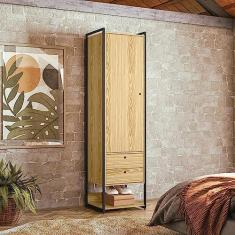 Imagem de Guarda Roupa Closet Industrial 1 Porta 2 Gavetas Olivar Pinus