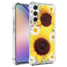 Imagem de Ueokeird Capa de telefone para Galaxy A54 5G, capa para Samsung A54 5G SM-A546U para meninas e mulheres, capa protetora fina à prova de choque com estampa floral transparente macia flexível TPU para