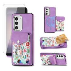 Imagem de Asuwish Capa de telefone para Samsung Galaxy S23 Plus S23+ 5G capa carteira com protetor de tela anel fino suporte suporte traseiro compartimento para cartão de crédito S23plus 23S + S 23 23+ SM-S916U