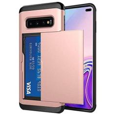 Imagem de Para samsung galaxy s10 plus s10e s10 5g s9 s8 s7 s6 edge s5 caso slide armadura carteira slots para cartão capa para samsung nota 9 8, ouro rosa, para galaxy note 20