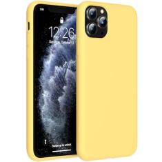 Imagem de JOOSKO Capa para iPhone 11 Pro, capa de silicone macio premium, toque macio e sedoso, [proteção contra quedas de máquina de corpo inteiro] Capa à prova de choque forrada de microfibra resistente a