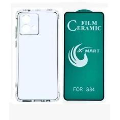 Imagem de Kit Moto G84 Capa Capinha Anti Impactos + Película Cerâmica 9d Para Mo