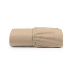 Imagem de Lençol De Baixo Casal King Avulso Com Elástico Luiza Algodão Percal 180 Fios - Avelã